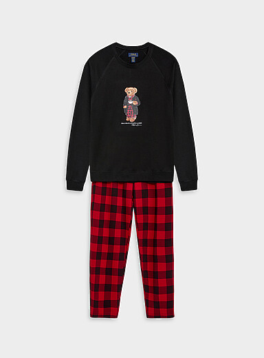 Polo Ralph Lauren Black Coffee teddy bear pyjama set for men