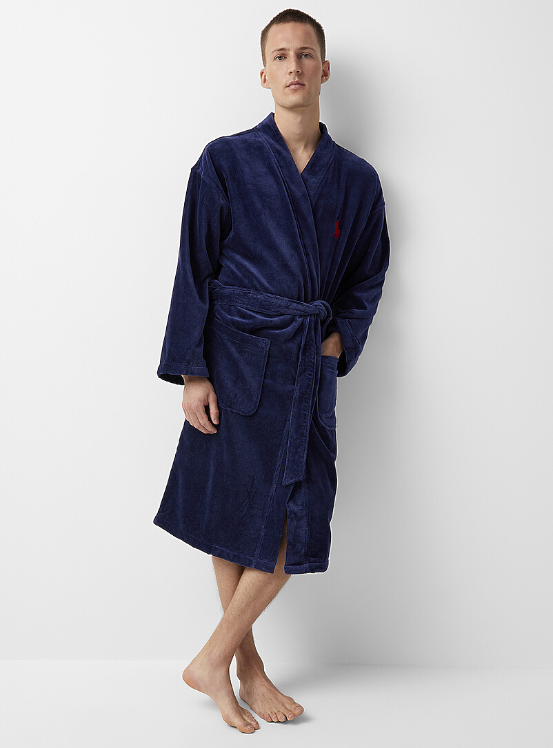 Terry-Lined Velvet Robe