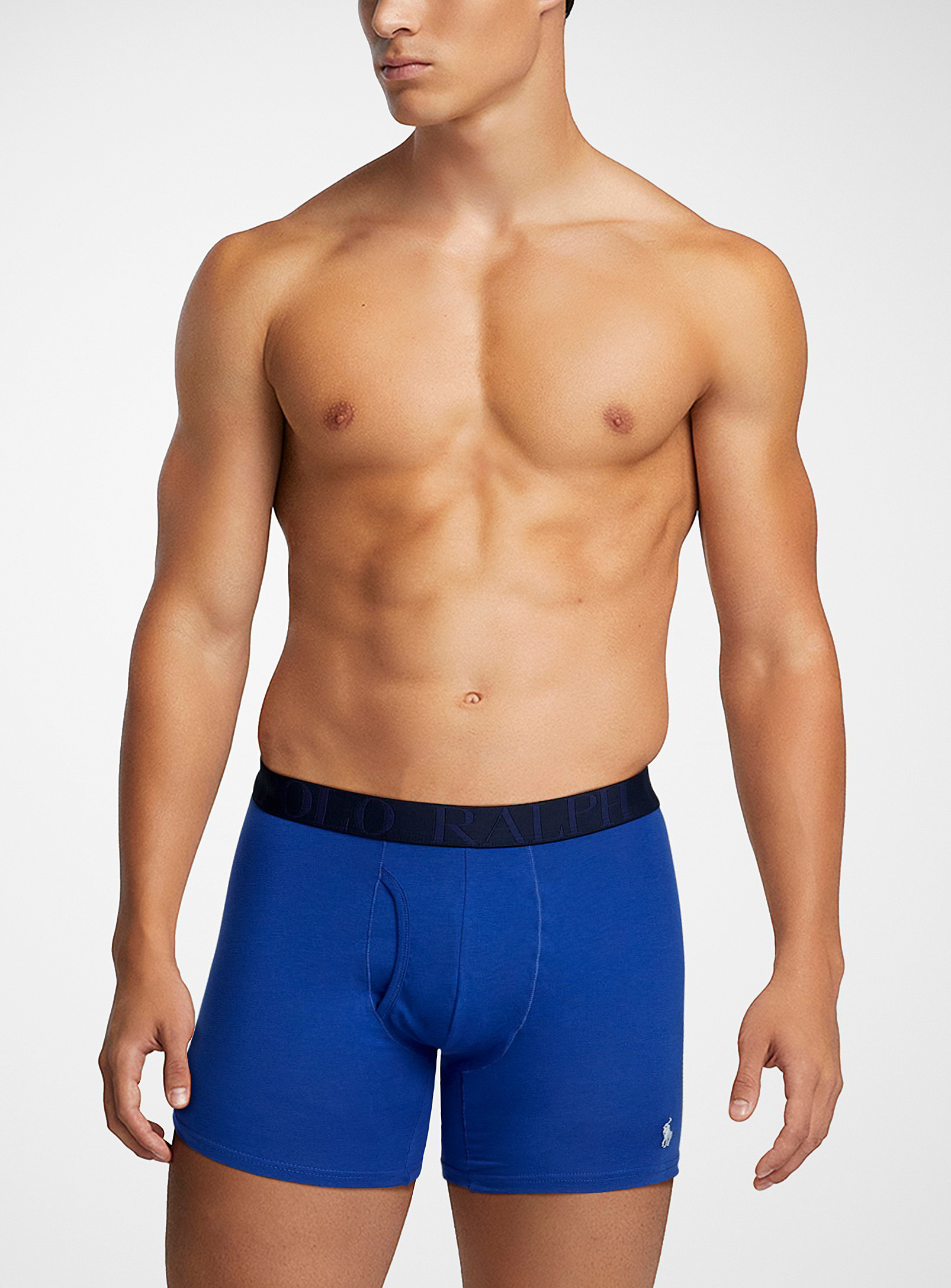 Polo Ralph Lauren Heathered Classic Boxer Brief In Royal/sapphire Blue