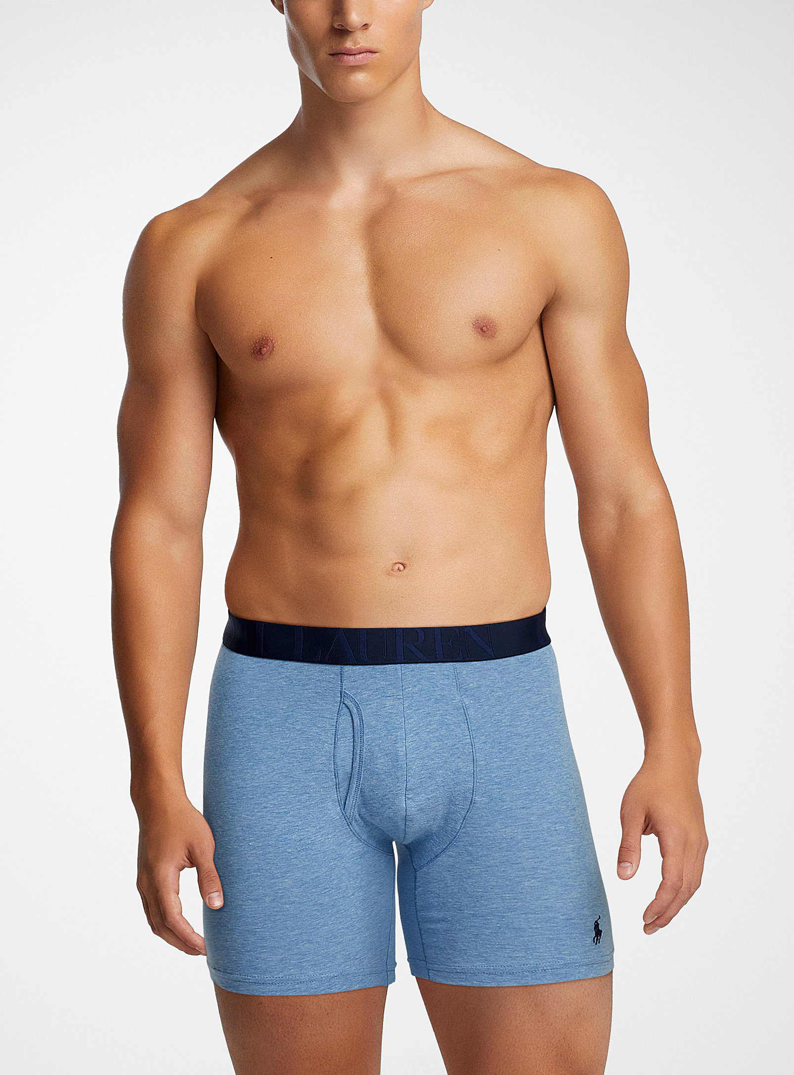 Polo Ralph Lauren Heathered Classic Boxer Brief In Baby Blue