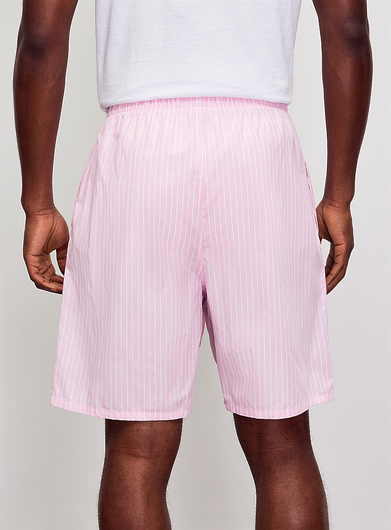 Pink striped poplin pyjama short product image 3