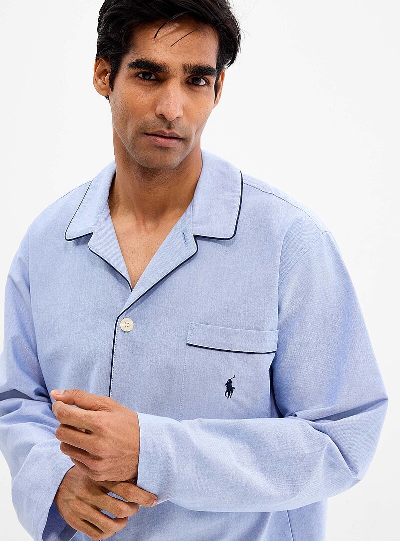 Blue heather piped pyjama set product image 2