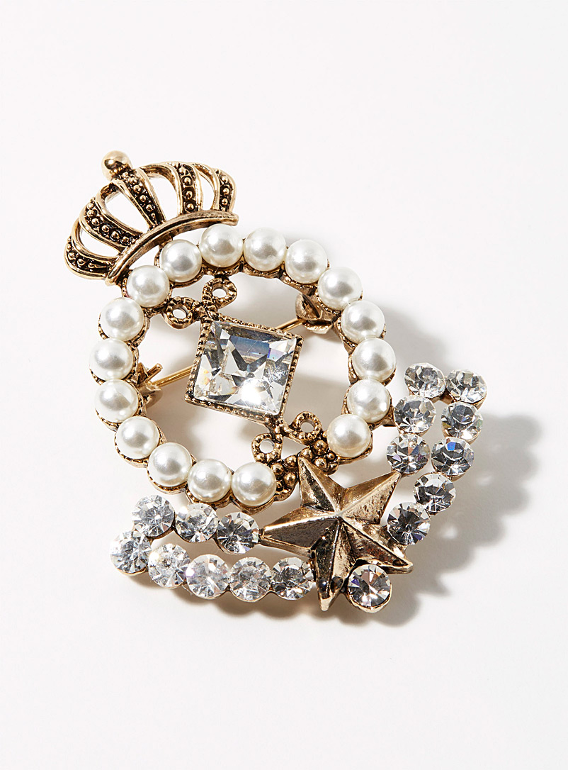 Le 31 Assorted Crown brooch for men
