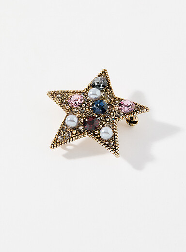 Rhinestone star brooch