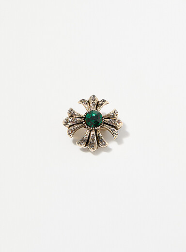 La broche croix strass