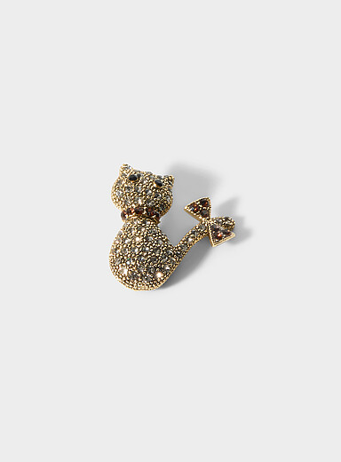 Shimmery cat brooch