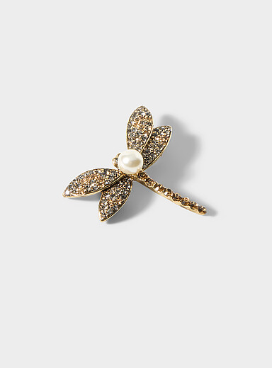 Shimmery dragonfly brooch