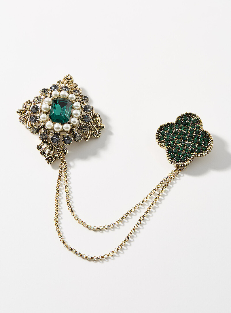 Emerald Green Shimmery Maximalist Brooch