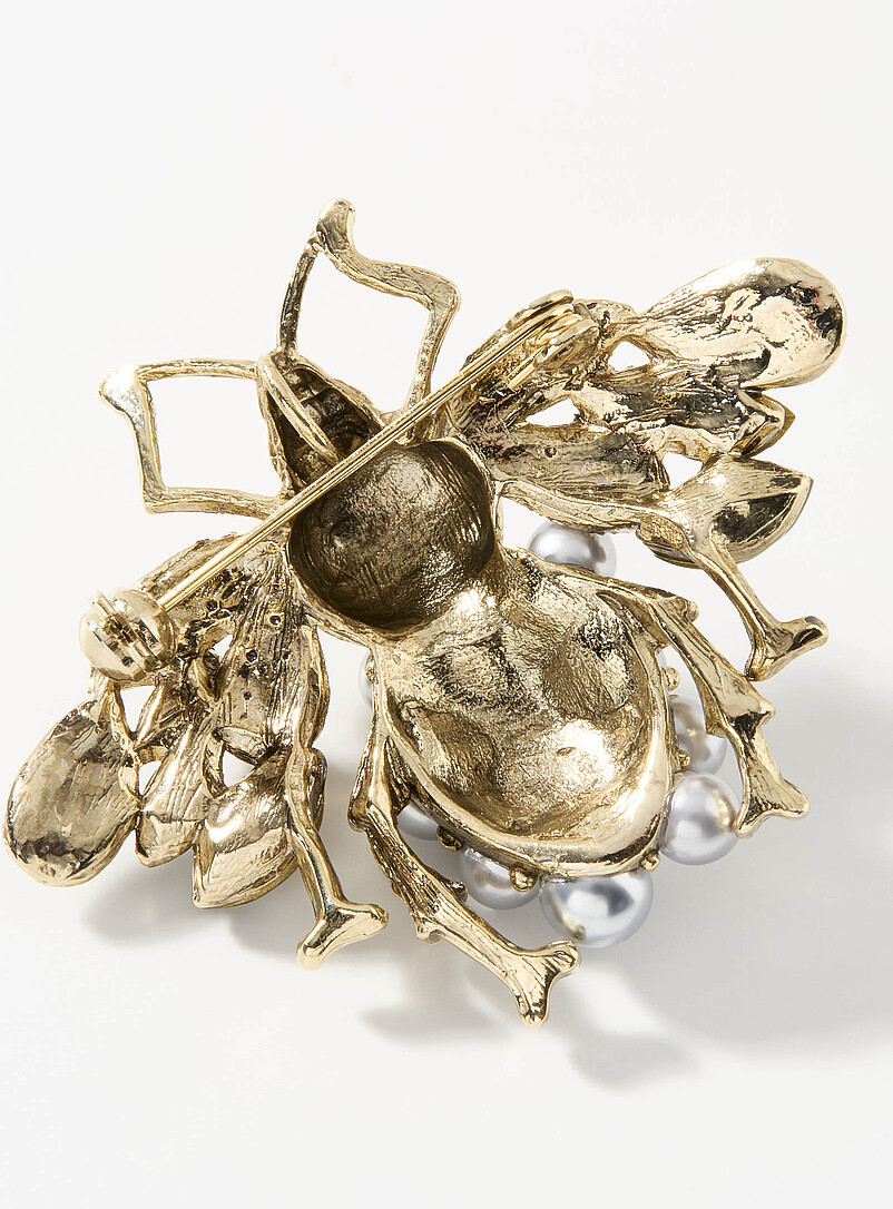 Crystal and pearl bee brooch product image 2
