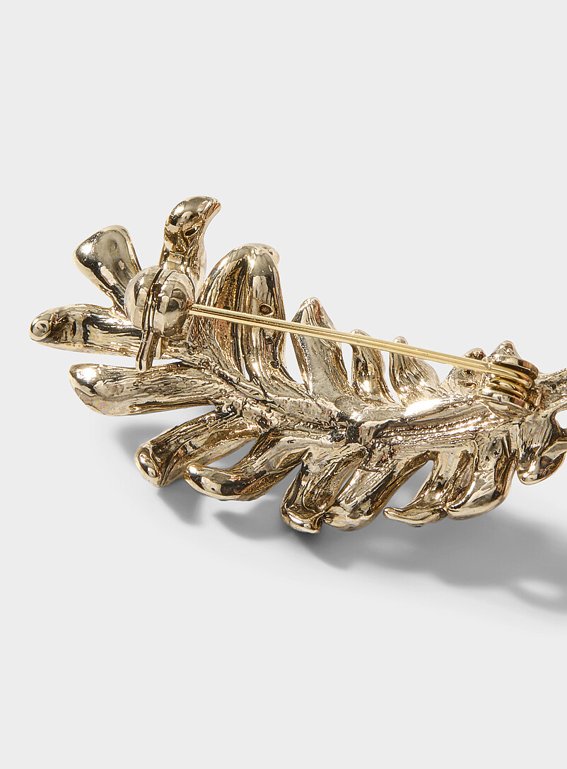 Rhinestone feather brooch product image 2