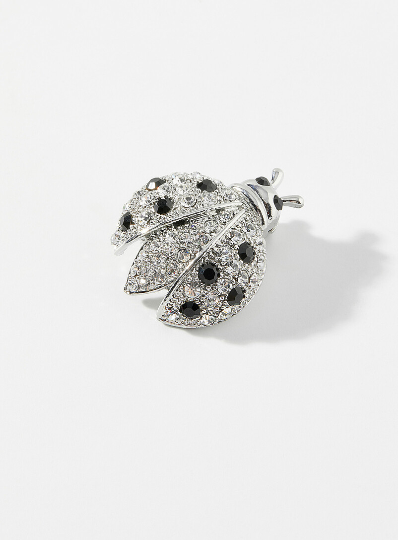 Rhinestone ladybug brooch product image (primary)