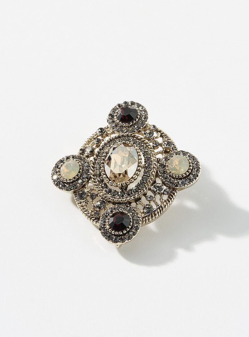 Majestic Stone Diamond Brooch