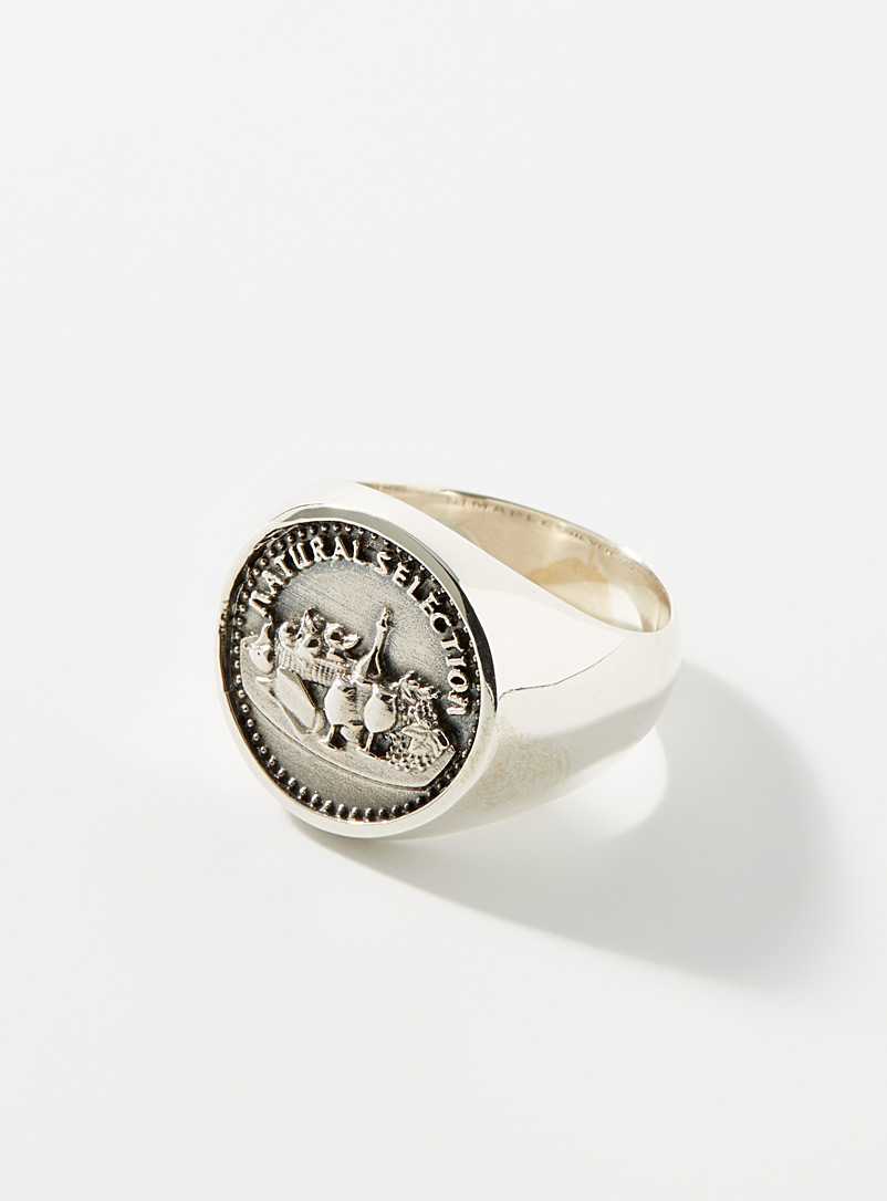 Maple Silver Natural Selection signet ring for men