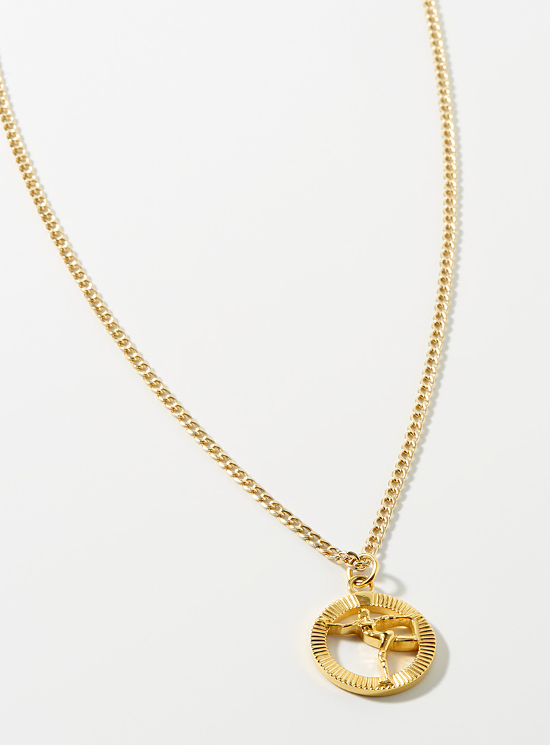 Maple: Le collier pendentif Grace Jaune or pour homme