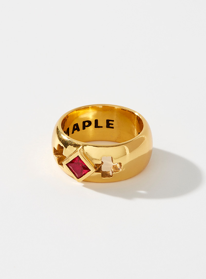Maple Golden Yellow Wednesday ring for men