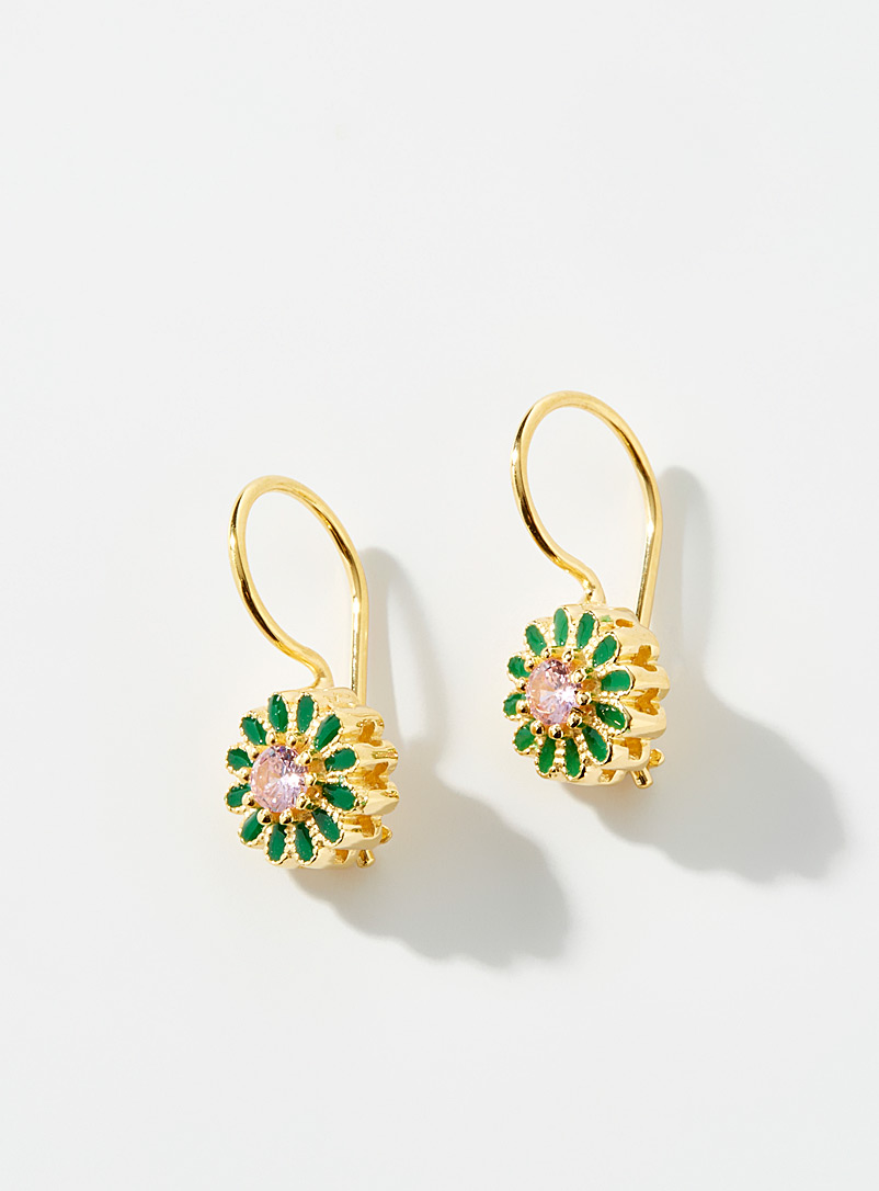 Tityaravy Green Green SAÏ enamel earrings for women