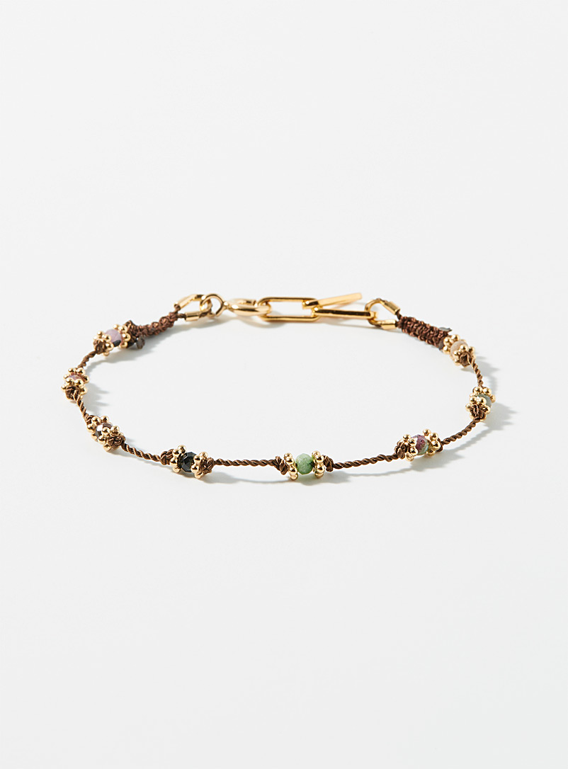 Tityaravy: Le bracelet Lotus Brun à motifs pour femme