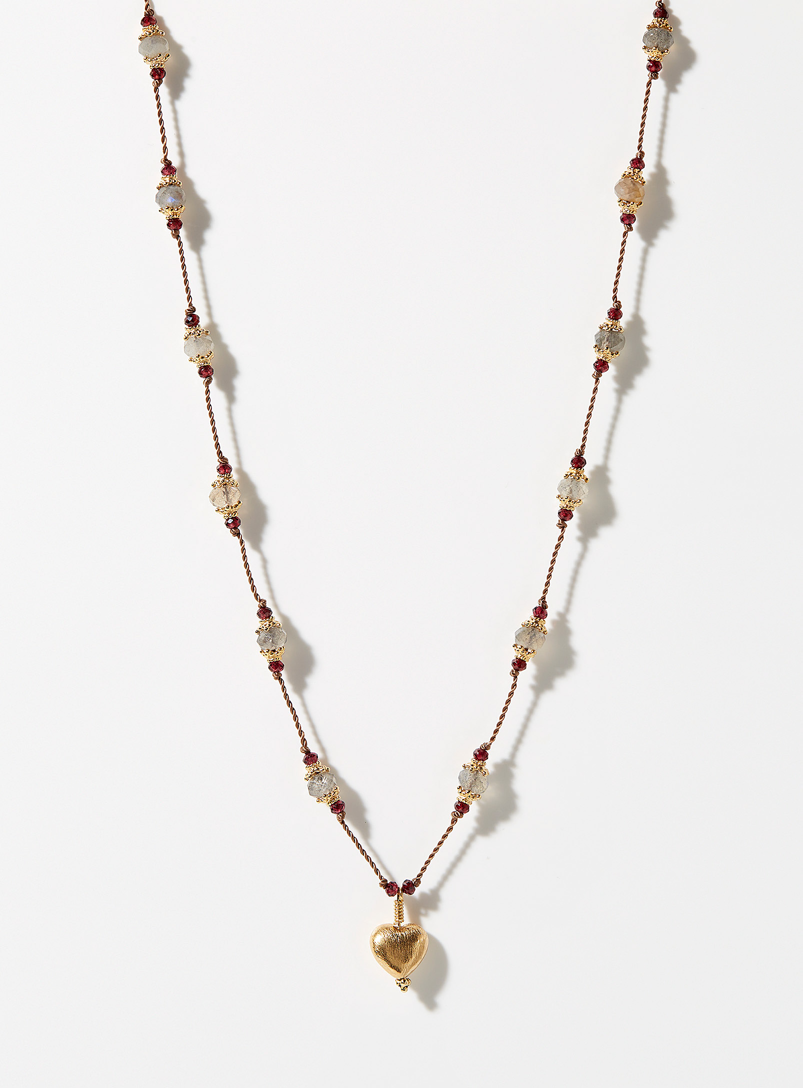Tityaravy Dil Necklace In Patterned Yellow