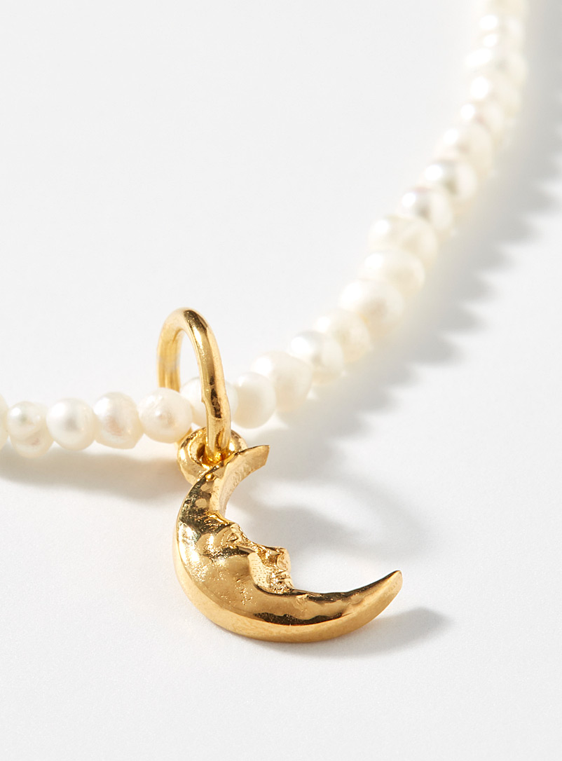 Hermina: Le collier petites perles Sky Jaune à motifs pour femme