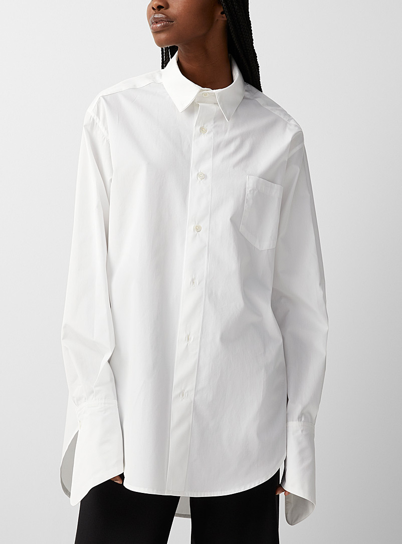 LECAVALIER: La chemise de popeline blanche Blanc pour femme