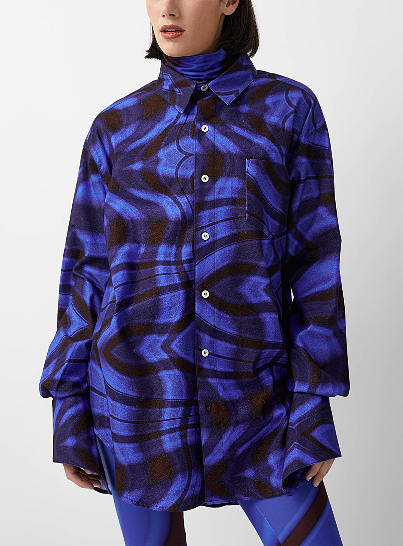 LECAVALIER Blue Checkered flannel shirt for women