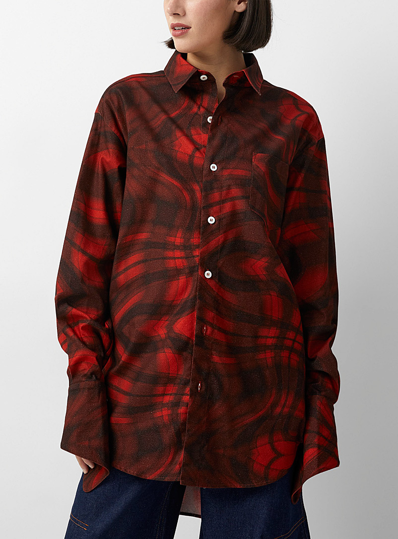 LECAVALIER Red Checkered flannel shirt for women
