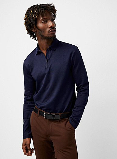 Zip-neck micro-jacquard polo | Le 31 | Men's T-Shirts, Tank Tops ...
