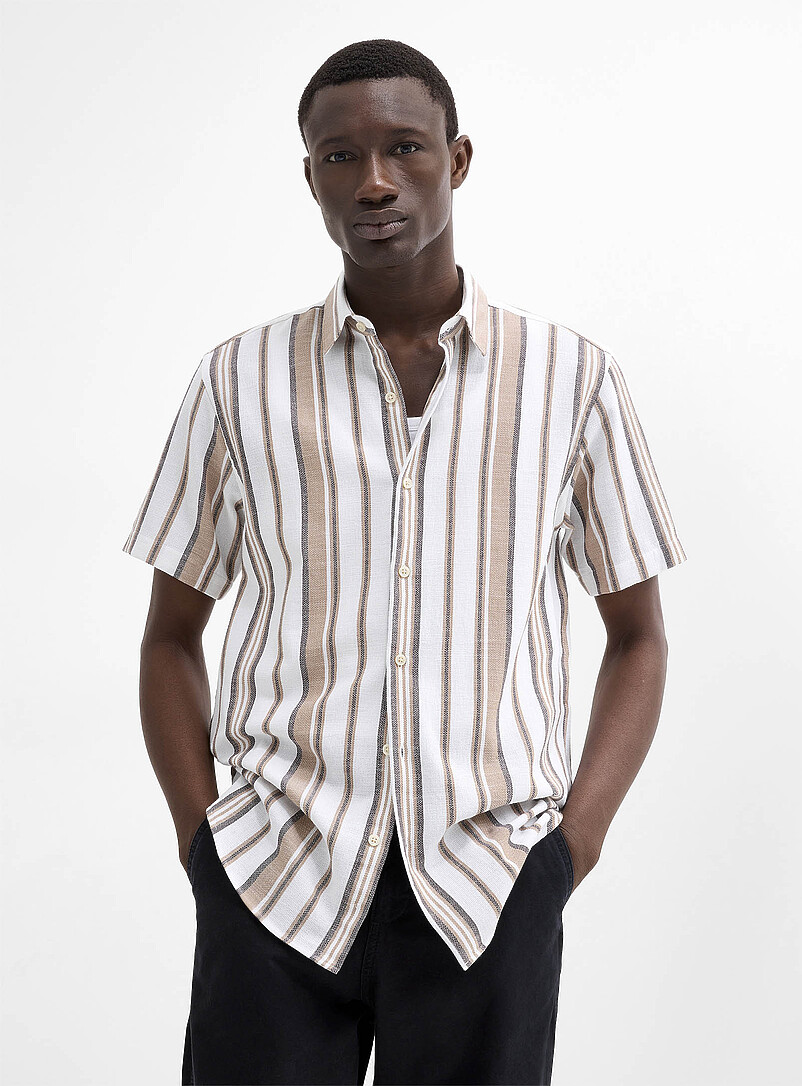 Striped raw-fabric shirt Modern fit product image (primary)