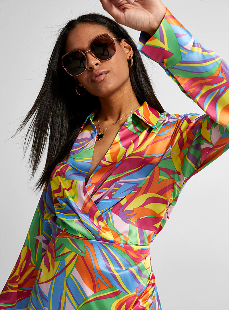 Robe DVF Diane Von Furstenberg Bentley SJ - Imprimé Pied-de-poule Croisé Drapé - Taille 365 - Neuf Avec étiquettes