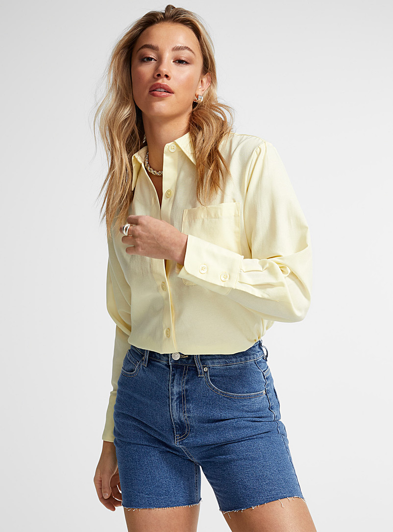 Icône Yellow Oversized oxford shirt for women