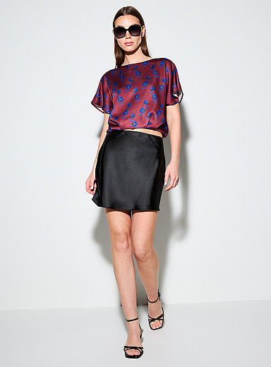 La blouse courte satin double face