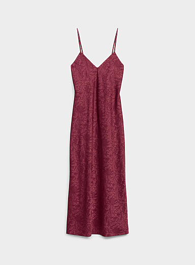Ic&ocirc;ne: La longue robe nuisette satin double face Violet pour femme