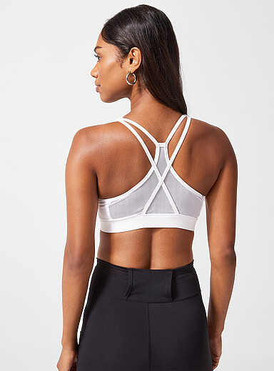 I.FIV5 White Mesh racerback shaping bra Medium to high-impact support for women