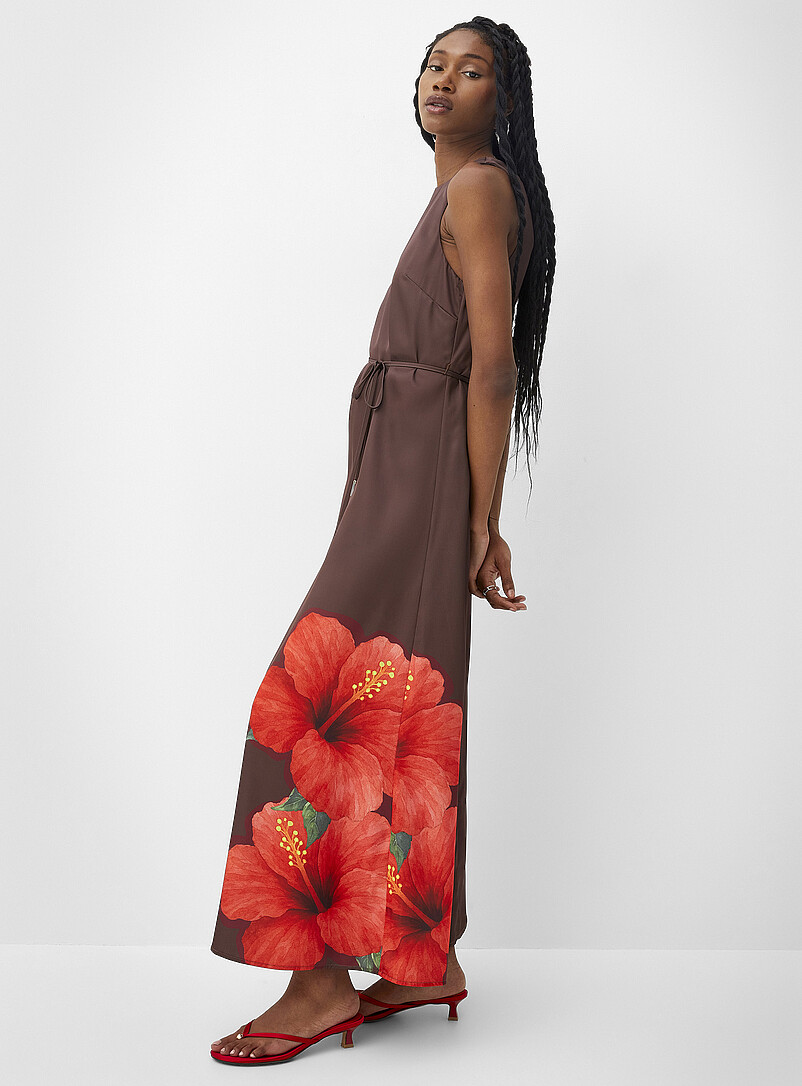 Double-Face Satin Maxi Sleeveless Dress