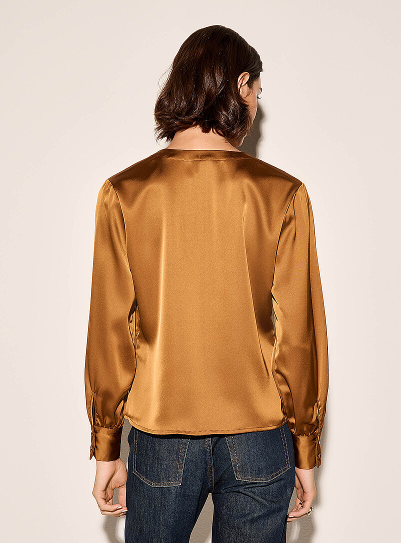 Ruffled collar double-faced satin blouse product image 3
