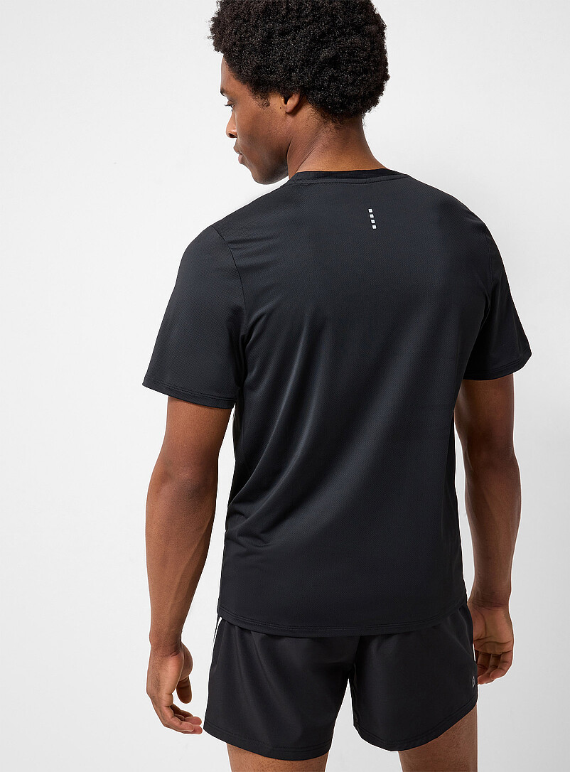 Contrast-trim micro-perforated T-shirt product image 2