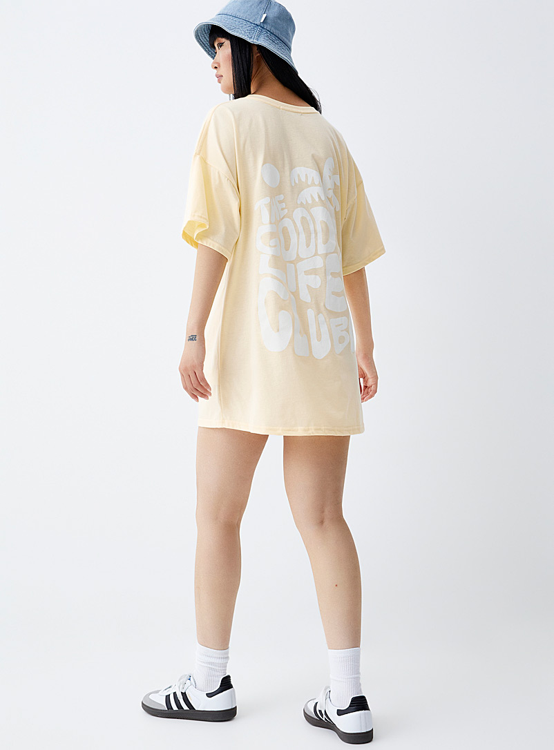 Notice The Reckless Ivory/Cream Beige The Good Life Club T-shirt dress for women