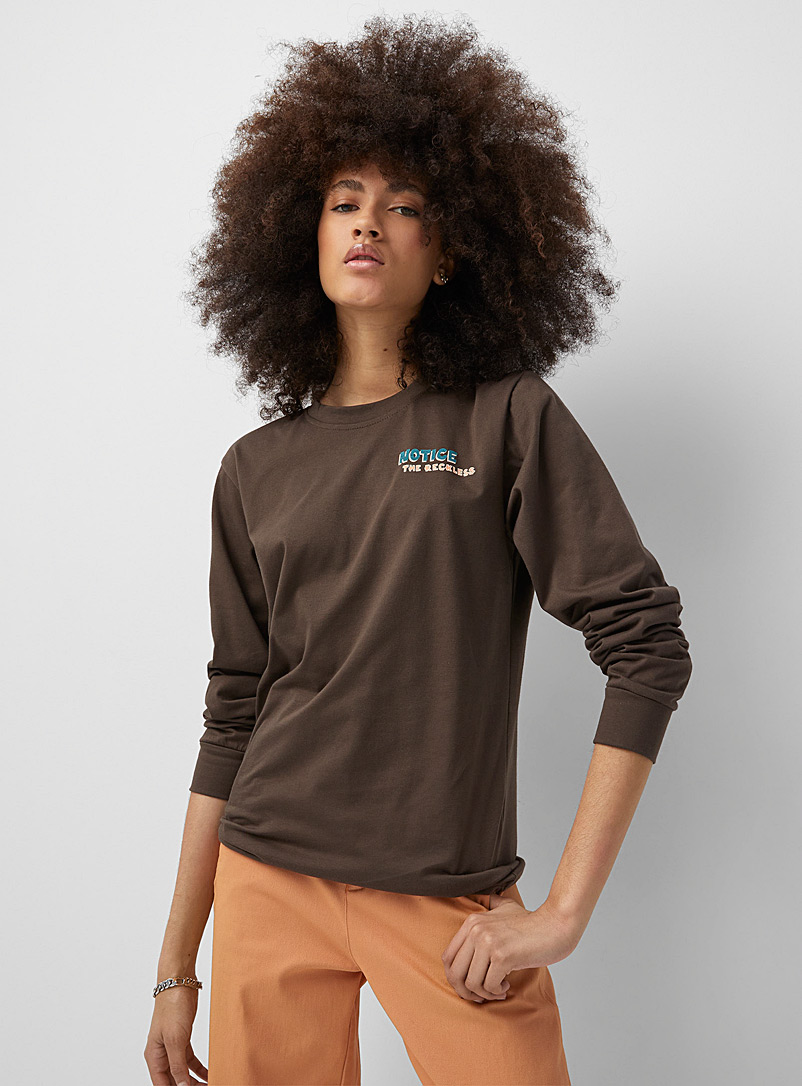 Notice The Reckless Light Brown Born to Roam tee for women
