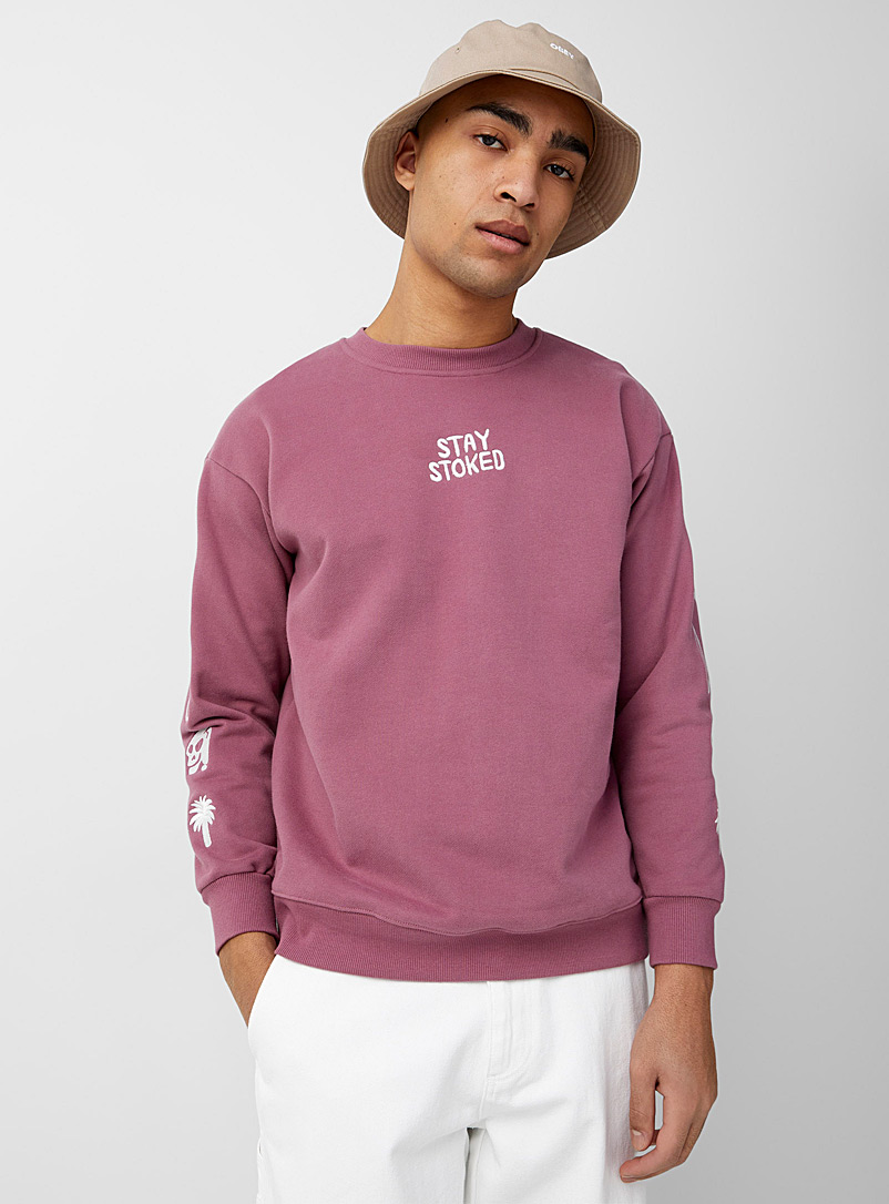 Notice The Reckless: Le sweat Stay Stoked Rouge foncé-vin-rubis pour homme