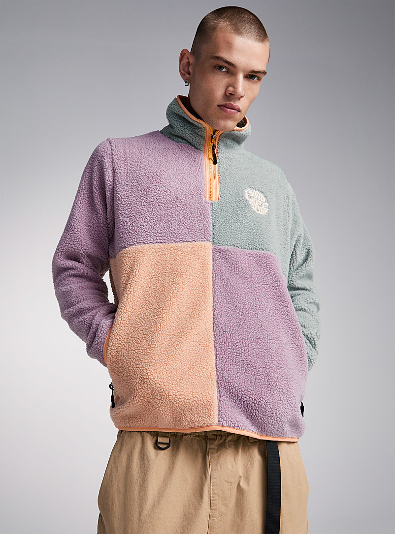 Notice The Reckless Assorted Sherpa pastel-block sweater for men
