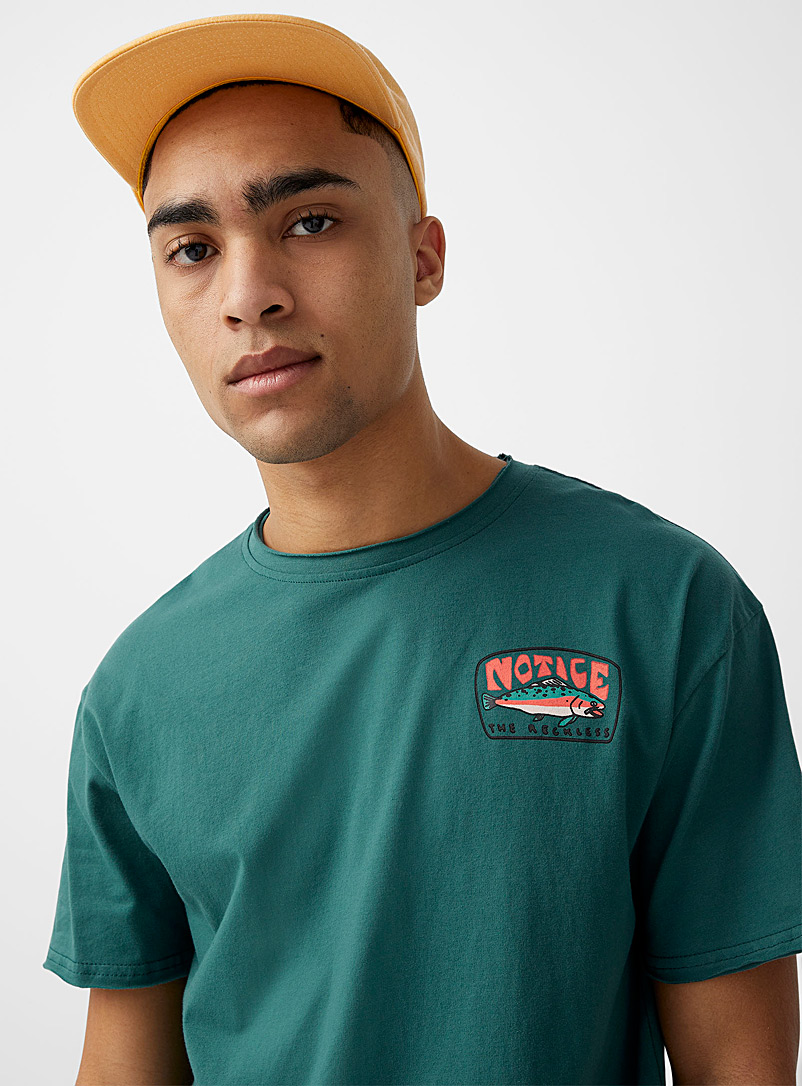 Notice The Reckless - Men's Speckled Trout T-Shirt in Green, Size Large