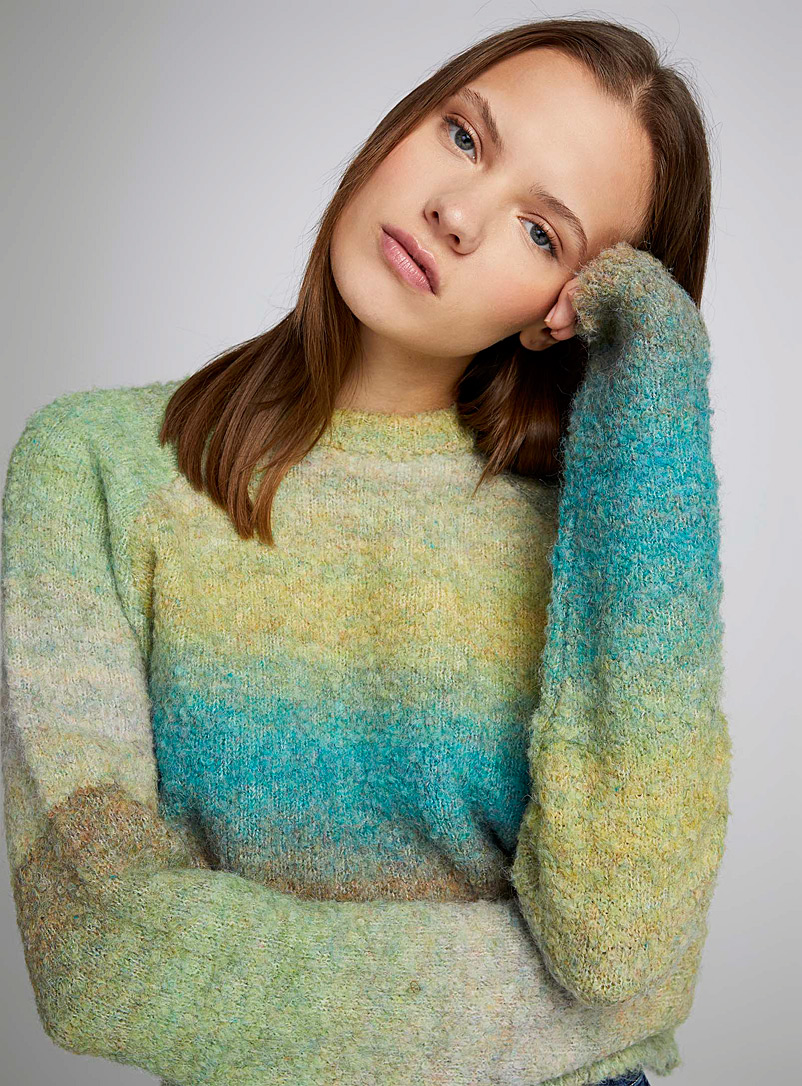 Twik Assorted  Cropped ombré-stripe sweater for women