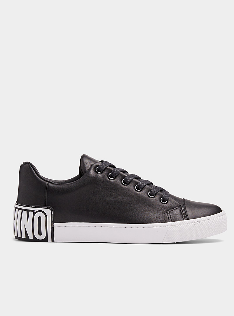 Moschino: Le sneaker court logo maxi Homme Noir pour homme