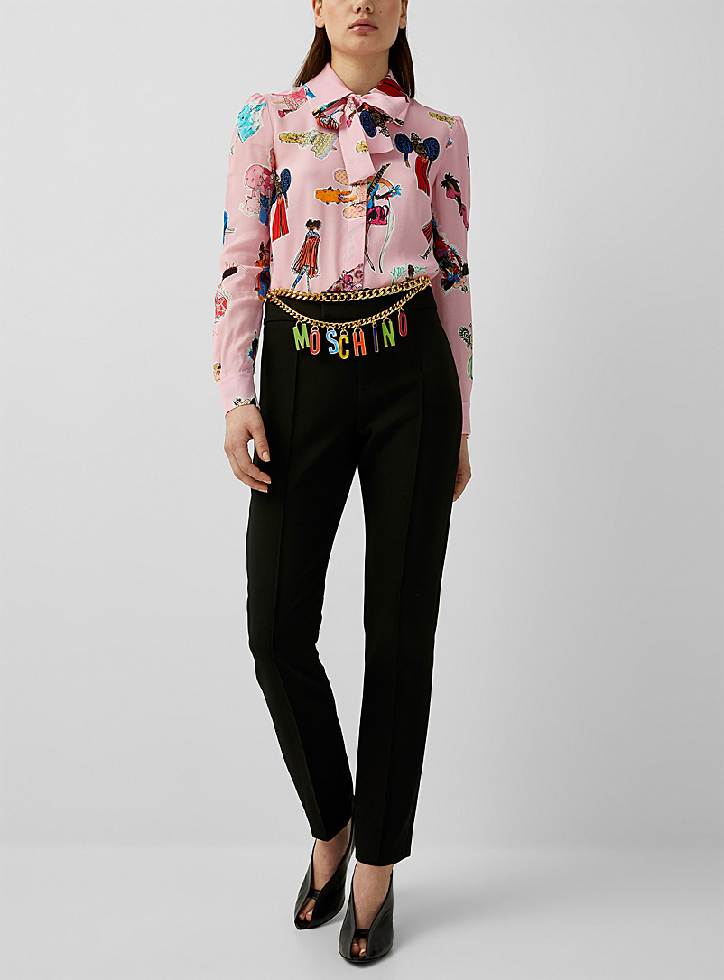 Moschino: La chemise imprimé couture Rose pour femme