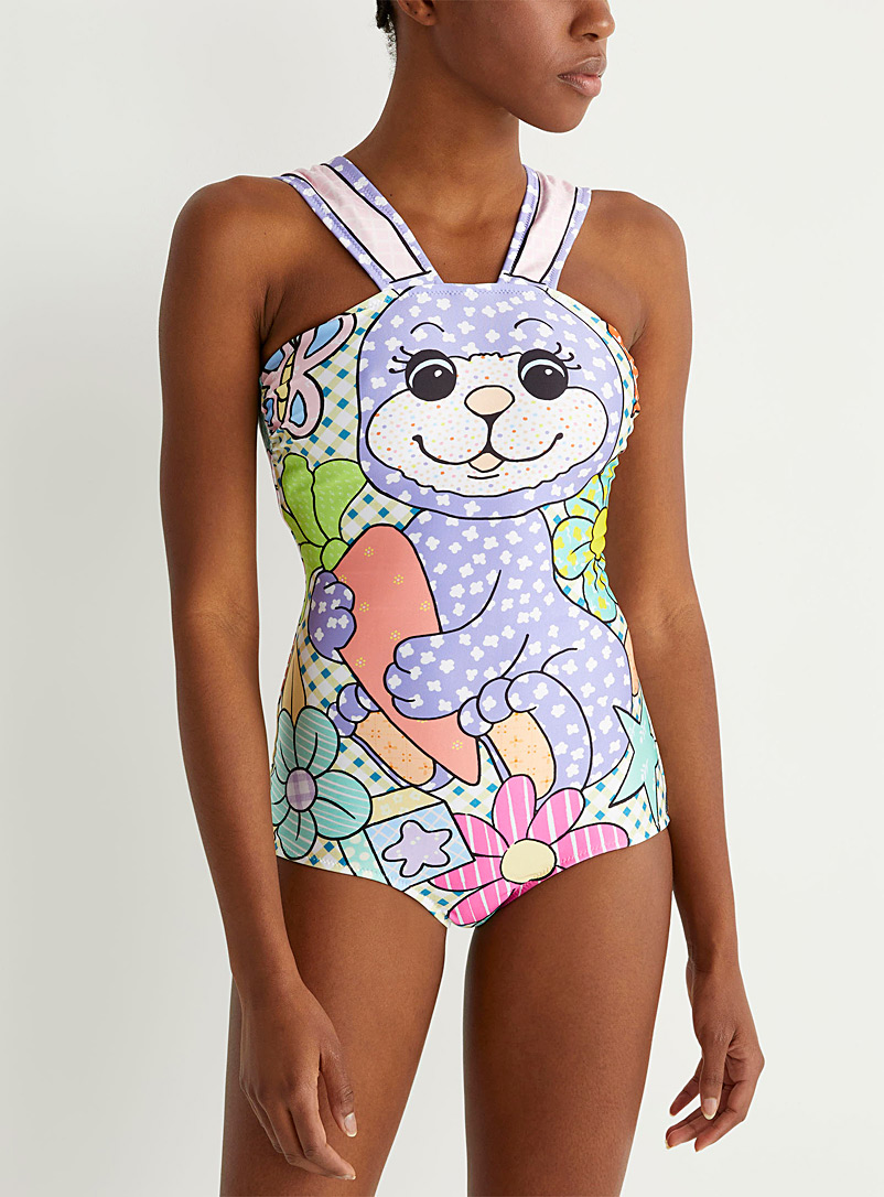 Moschino Patterned White Playful characters swimsuit for women