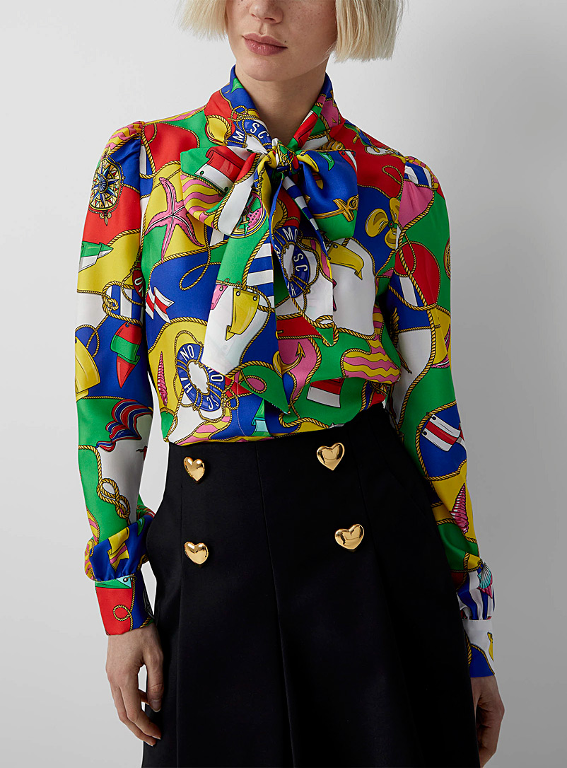 Moschino Assorted Nautical print silk blouse for women