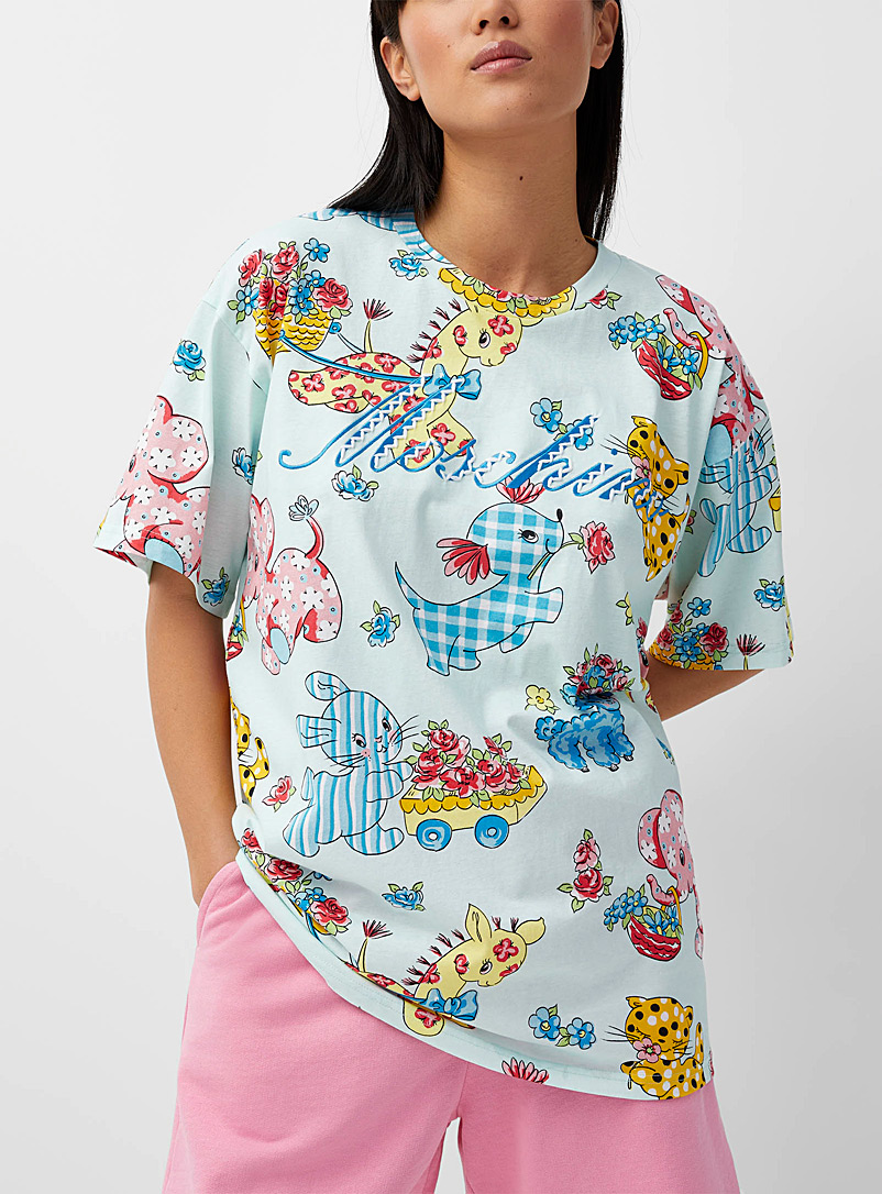 Moschino Patterned White Playful characters T-shirt for women