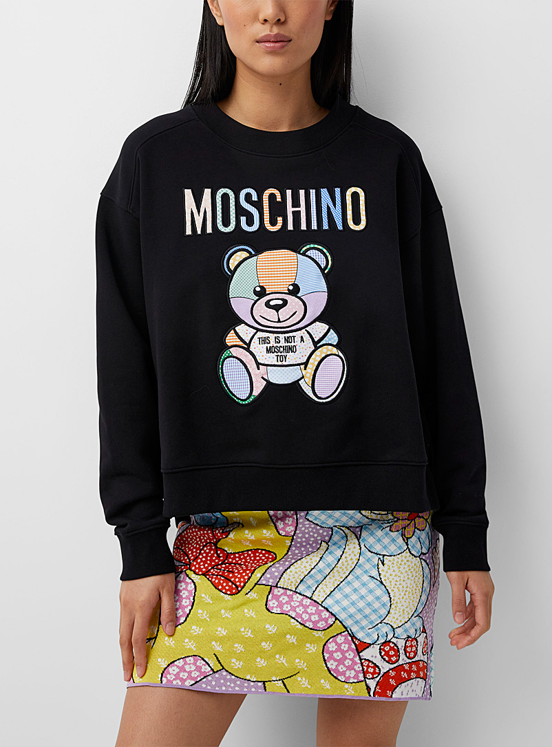 Moschino Patterned Grey Playful teddy bear sweatshirt for women