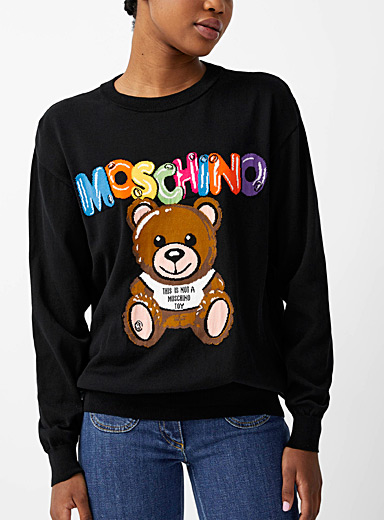 Moschino Black Pneumatic teddy sweater for women