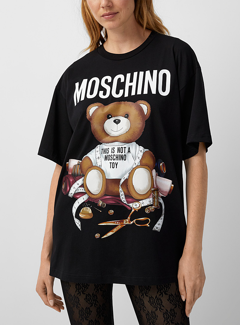 Moschino: Le t-shirt ourson couturier Noir pour femme